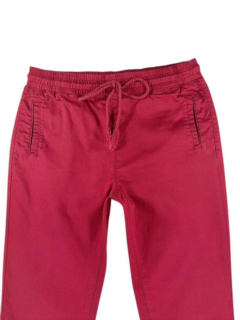 Women's Burgundy Casual Jogger Pants Size 13/14 Elastic Waist Drawstring - Picture 2 of 12